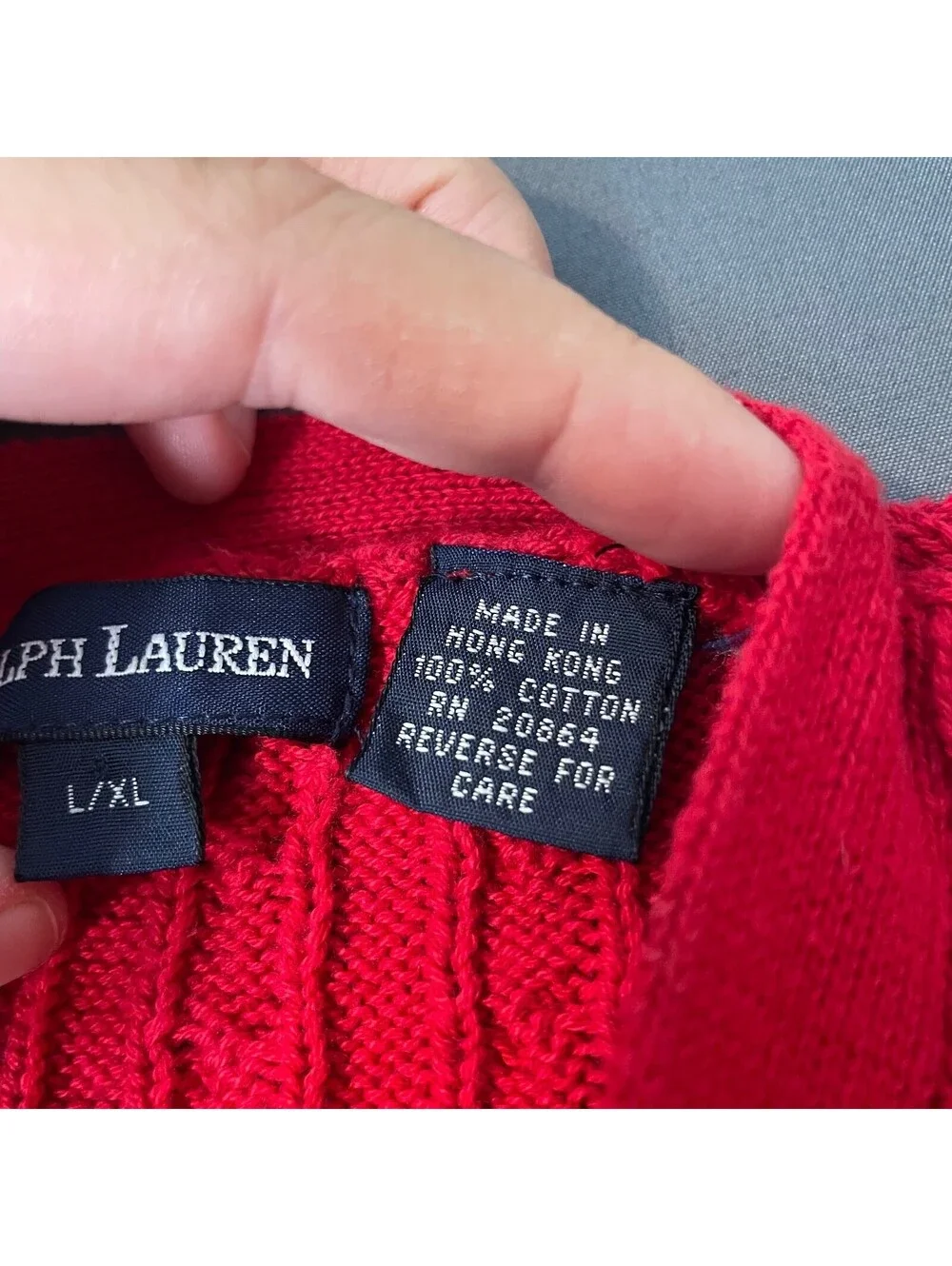 Ralph Lauren Red Cable Knit Cotton Cardigan Toddler Sweater 2T